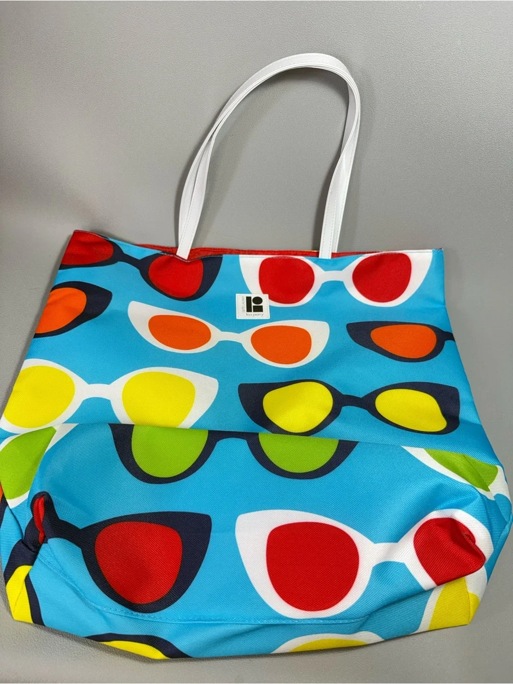 Estée Lauder x Lisa Perry Colorful Sunglasses Print Canvas Tote Bag